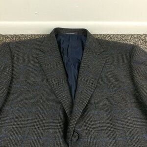 Ermenegildo Zegna Trofeo Tweed Wool Cashmere Sport Coat Glen Plaid Gray 46L